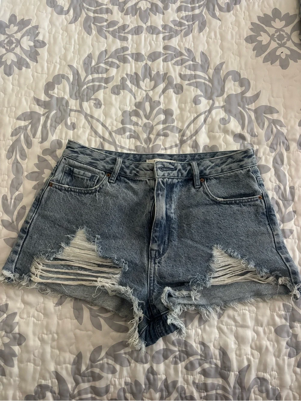 PacSun Light Blue Distressed Denim Shorts